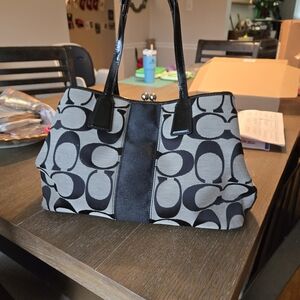 Coach Signature Black and Gray Women's Bag